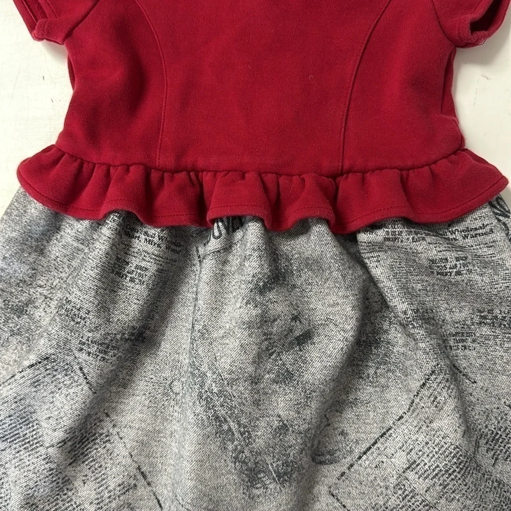 Tutto Piccolo Newspaper Print Ruffle Dress 4